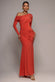 OFF SHOULDER GATHERED PANEL SOFT TOUCH MAXI DRESS BY GODDIVA DR5087