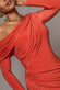 OFF SHOULDER GATHERED PANEL SOFT TOUCH MAXI DRESS BY GODDIVA DR5087