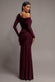 OFF SHOULDER GATHERED PANEL SOFT TOUCH MAXI DRESS BY GODDIVA DR5087