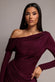 OFF SHOULDER GATHERED PANEL SOFT TOUCH MAXI DRESS BY GODDIVA DR5087