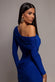 OFF SHOULDER GATHERED PANEL SOFT TOUCH MAXI DRESS BY GODDIVA DR5087