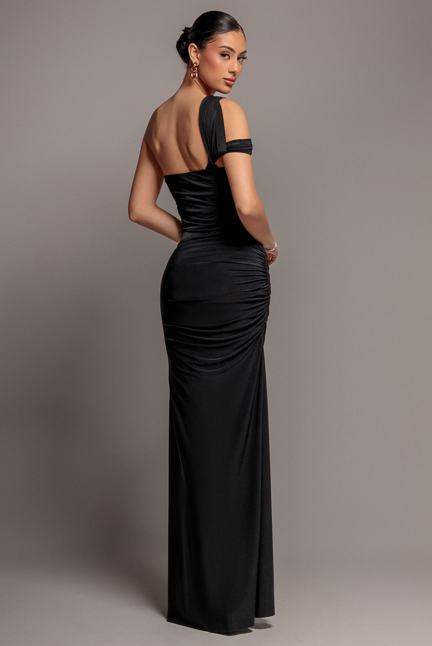 midi cocktail dresses evening wear Off The Shoulder Tulle Prom Dress Black main image 1
