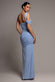 ONE SHOULDER ASYMMETRIC TWIST MAXI DRESS BY GODDIVA DR5089