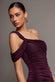 ONE SHOULDER ASYMMETRIC TWIST MAXI DRESS BY GODDIVA DR5089