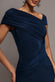 ASYMMETRIC NECK GATHERED WAIST MAXI DRESS BY GODDIVA DR5096