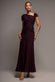 ASYMMETRIC NECK GATHERED WAIST MAXI DRESS BY GODDIVA DR5096