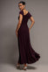 ASYMMETRIC NECK GATHERED WAIST MAXI DRESS BY GODDIVA DR5096