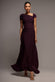 ASYMMETRIC NECK GATHERED WAIST MAXI DRESS BY GODDIVA DR5096