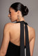 CORSET FIT AND FLARE HALTER NECK SKATER MINI DRESS BY GODDIVA DR5107