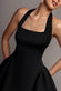 CORSET FIT AND FLARE HALTER NECK SKATER MINI DRESS BY GODDIVA DR5107