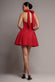 CORSET FIT AND FLARE HALTER NECK SKATER MINI DRESS BY GODDIVA DR5107