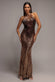 OMBRE SEQUIN MOSAIC HALTER NECK MAXI DRESS DR5110