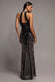 OMBRE SEQUIN MOSAIC HALTER NECK MAXI DRESS DR5110