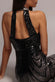 OMBRE SEQUIN MOSAIC HALTER NECK MAXI DRESS DR5110