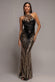 OMBRE SEQUIN MOSAIC HALTER NECK MAXI DRESS DR5110