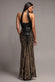 OMBRE SEQUIN MOSAIC HALTER NECK MAXI DRESS DR5110