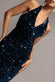 SEQUIN & VELVET V NECK CROSS BACK MAXI DRESS DR5111