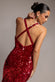 SEQUIN & VELVET V NECK CROSS BACK MAXI DRESS DR5111