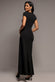 CAP SLEEVE PLEATED ASYMMETRIC MAXI DRESS DR5115