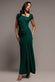 CAP SLEEVE PLEATED ASYMMETRIC MAXI DRESS DR5115