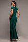 CAP SLEEVE PLEATED ASYMMETRIC MAXI DRESS DR5115