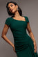 CAP SLEEVE PLEATED ASYMMETRIC MAXI DRESS DR5115