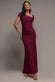 CAP SLEEVE PLEATED ASYMMETRIC MAXI DRESS DR5115