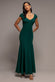 CAPPED SLEEVE V NECK PLEATED FIT & FLARE MAXI DRESS DR5117