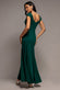 CAPPED SLEEVE V NECK PLEATED FIT & FLARE MAXI DRESS DR5117