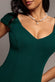 CAPPED SLEEVE V NECK PLEATED FIT & FLARE MAXI DRESS DR5117
