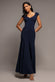 CAPPED SLEEVE V NECK PLEATED FIT & FLARE MAXI DRESS DR5117