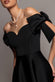 BARDOT PLUNGE NECK BOW SLEEVE A LINE MIDI DRESS BY GODDIVA DR5124