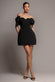 BARDOT PLUNGE NECK BOW SLEEVE SKATER MINI DRESS DR5125