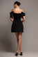 BARDOT PLUNGE NECK BOW SLEEVE SKATER MINI DRESS DR5125