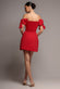 BARDOT PLUNGE NECK BOW SLEEVE SKATER MINI DRESS DR5125