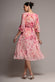 FLORAL PRINT WRAP A LINE MIDI DRESS BY GODDIVA DR5131