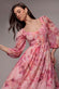 FLORAL PRINT SHIRRED BACK A LINE MAXI DRESS BY GODDIVA DR5132