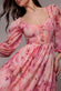 FLORAL PRINT SHIRRED BACK A LINE MAXI DRESS BY GODDIVA DR5132