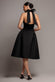 CORSET FIT AND FLARE HALTER NECK MIDI DRESS DR5134