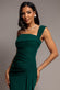 OFF SHOULDER PLEATED WAIST ASYMMETRIC MIDAXI DRESS DR5137