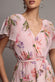 FLUTTER SLEEVE CHIFFON MIDAXI WRAP DRESS DR5140