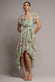 FLUTTER SLEEVE CHIFFON MIDAXI WRAP DRESS DR5140