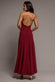 HALTERNECK COWL NECK BACKLESS SCUBA CREPE MAXI DRESS DR5148