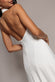 HALTERNECK COWL NECK BACKLESS SCUBA CREPE MAXI DRESS DR5148