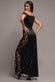 LACE INSERTED ASYMMETRIC ONE SHOULDER SATIN MAXI DRESS DR5152