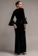 PETAL BOW SLEEVE FRILL VELVET MAXI DRESS DR5164