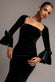 PETAL BOW SLEEVE FRILL VELVET MAXI DRESS DR5164