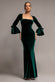 PETAL BOW SLEEVE FRILL VELVET MAXI DRESS DR5164