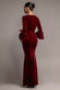 PETAL BOW SLEEVE FRILL VELVET MAXI DRESS DR5164