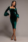 PETAL BOW SLEEVE FRILL VELVET MIDI DRESS DR5165